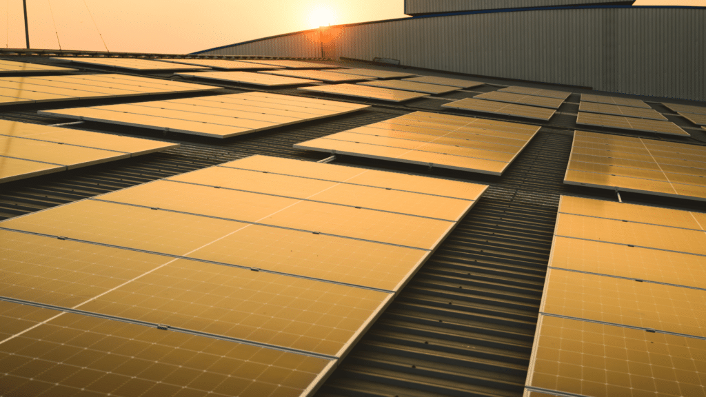 Solar Panels Fitting on Building