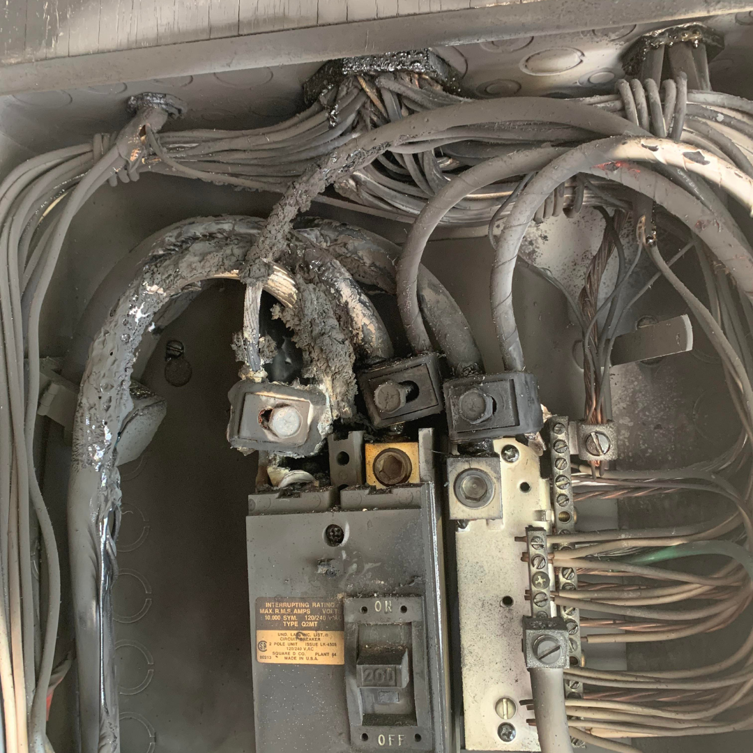 damaged electrical panel