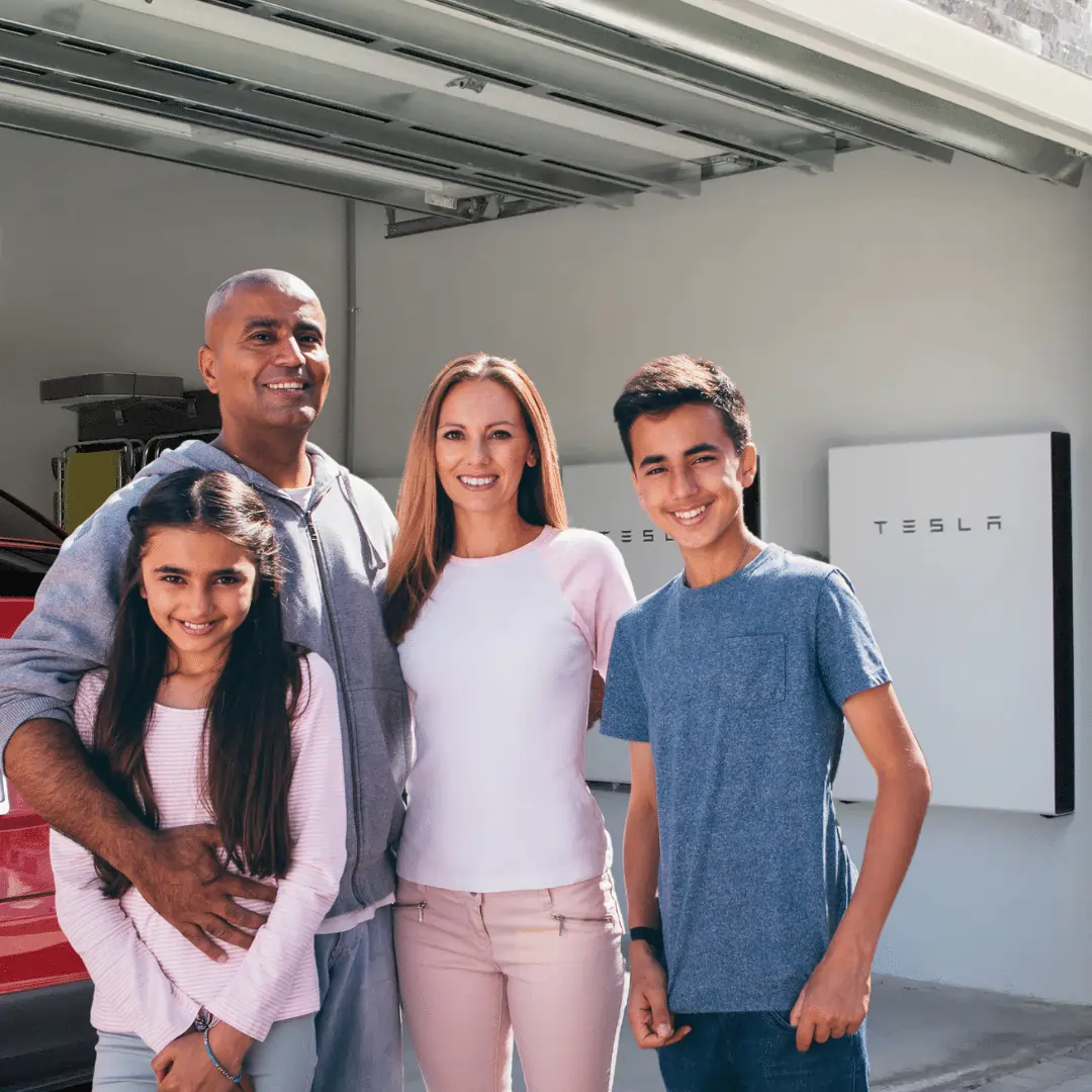 Family Using Tesla Powerwall